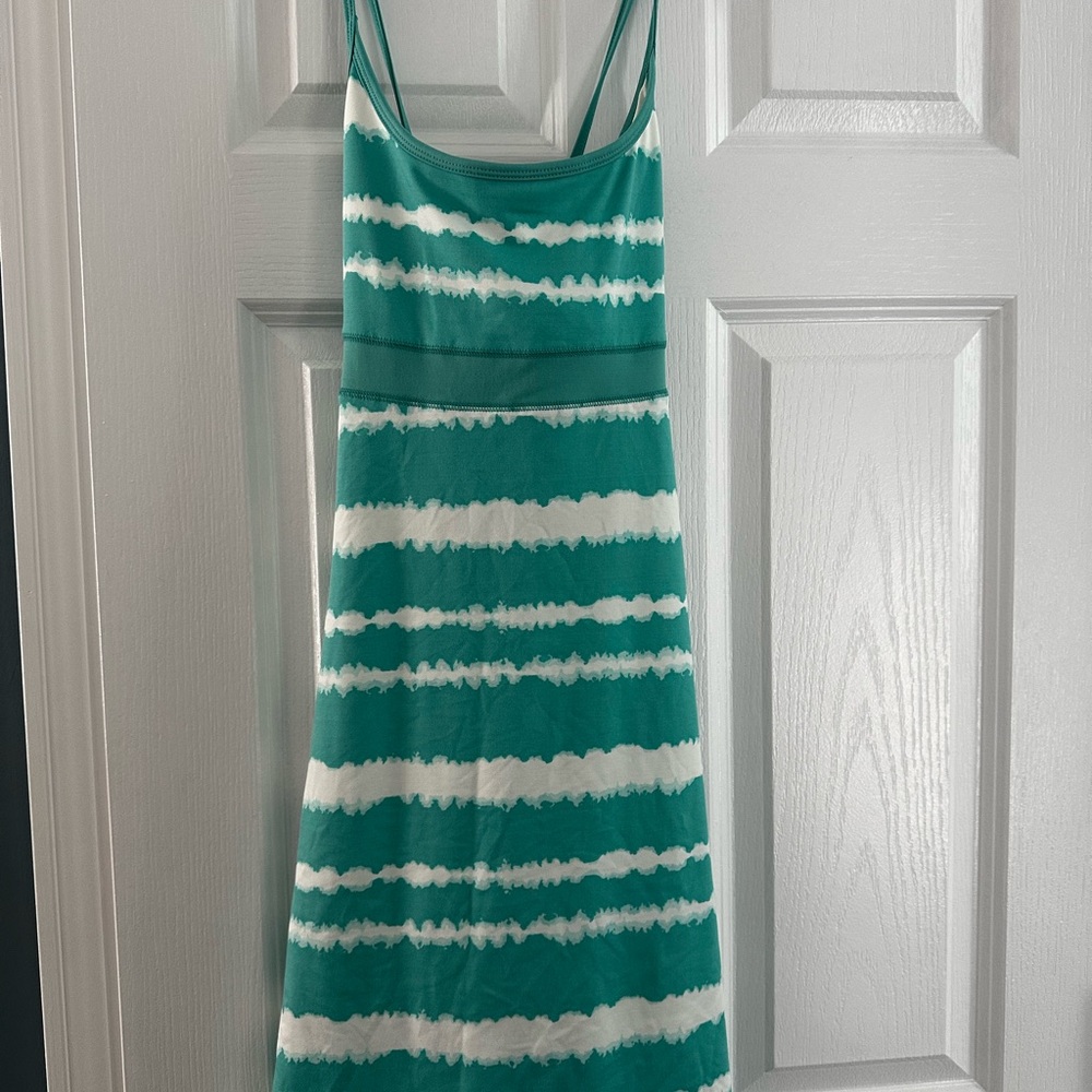 Lola Green and White Striped Midi Dress